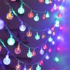 LED Crystal Ball String Lights Battery Powered Fairy Lamps Waterproof 8 Modes for Outdoor Christmas Garden Patio Tree Decoration