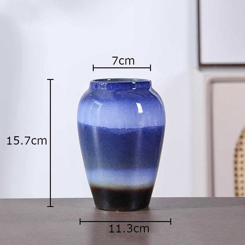 Retro Painted Ceramic Vase Classical Porcelain Plant Pots Table Decoration Flower Arrangement Floral Vases Room Aesthetic Decor