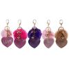 Decoration Girls Ornaments Rhinestone Heart Bag Pendant Rhinestone Keyrings Pompom Keychains