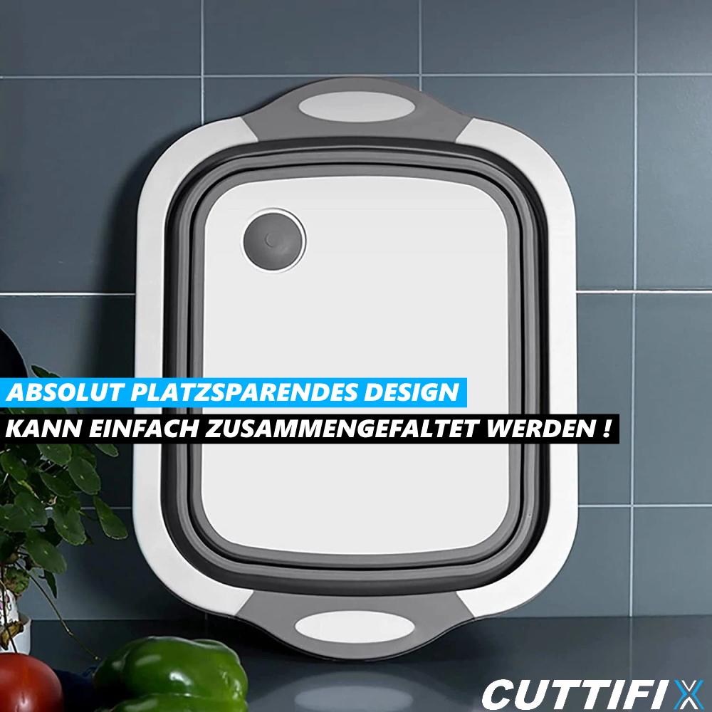 CUTTIFIX Skjærebrett Multifunksjonelt Sammenleggbart Sil Grønnsakskurv Sammenleggbar bolle