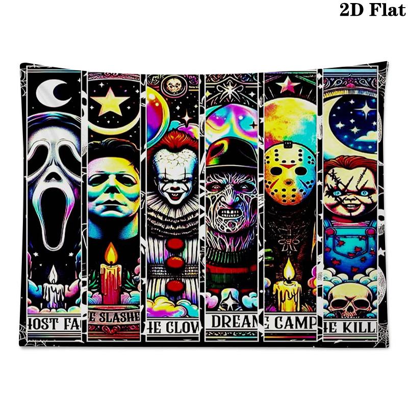 Horror Halloween Wall Tapestry Aesthetic Wall Hanging Printed Fabric Blanket Decorative Tapestries for Bedroom Living Room Home Decor