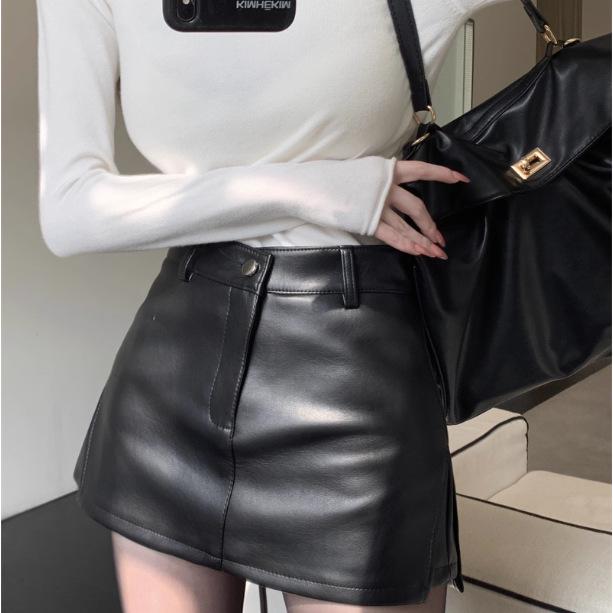 Chic Slimming Leather Bodycon Skirt - Autumn/Winter Sexy Style
