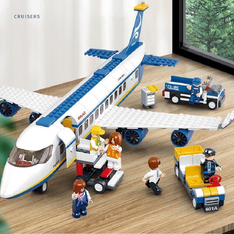 Blocks Airplane Building Assembly Toy Aviation Model Puzzle Fun Children For