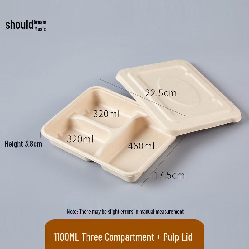 ZISIZ Eco-Friendly Disposable Pulp Lunch Box