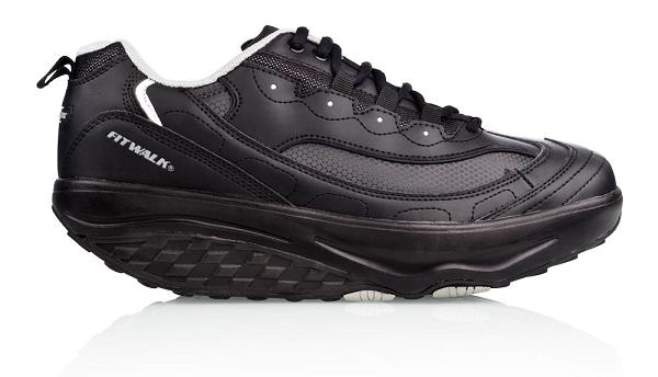 Fit Walk Shoes With Rocker Sole, Black 45