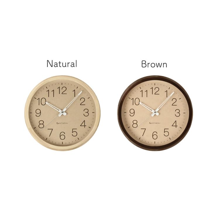KATOMOKU Muku clock 2 Beach Brown nástěnné hodiny s kontinuálním ovládáním vteřinové ručičky km-45BRRC 306 mm (Rádiové hodiny)
