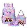 Three-Piece Kpop Demon Hunter Girl Color School Bag Lunch Bag Pencil Case Set Gift Box