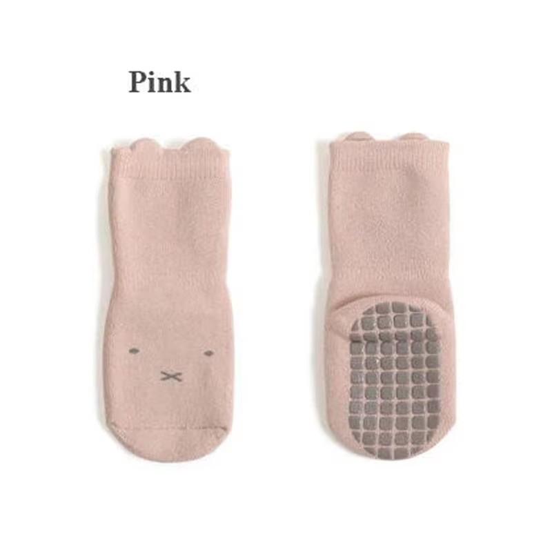5 Color 1Pair Baby Toddler Non Slip Socks, Cute Baby Socks with Grips Crew Socks Baby Clothes Socks Kids Girl Socks Boy Socks