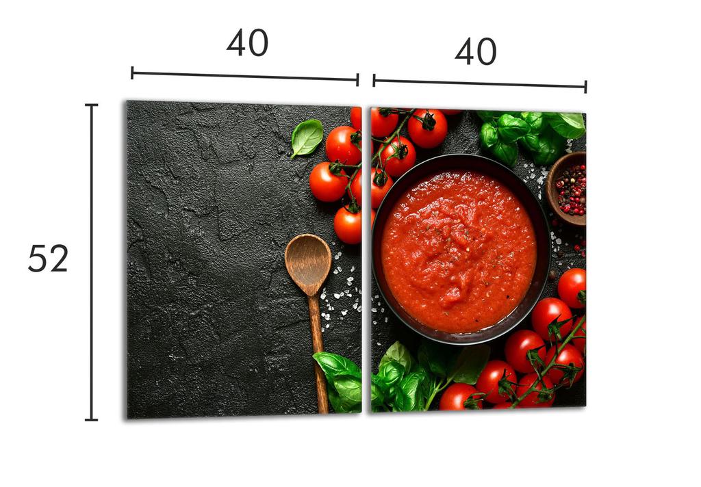 Szklana płyta ochronna na kuchenkę 2x40x52 Jedzenie