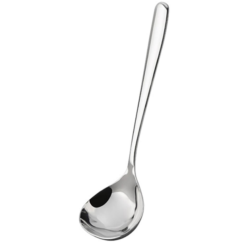 Stainless Steel Kitchen Spoons Thickened Large Capacity Tablespoon Long Handle Soup Congee Spoon Tableware For Sauce Broth Gravy