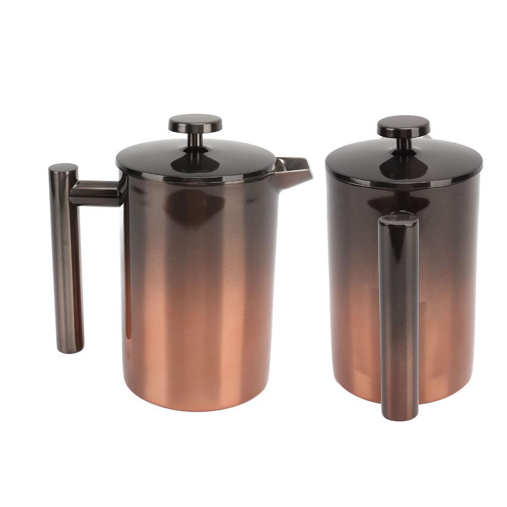 Gradient Ramp Design French Press Tea Maker Stainless Steel Coffee Press For Outdoor Travel