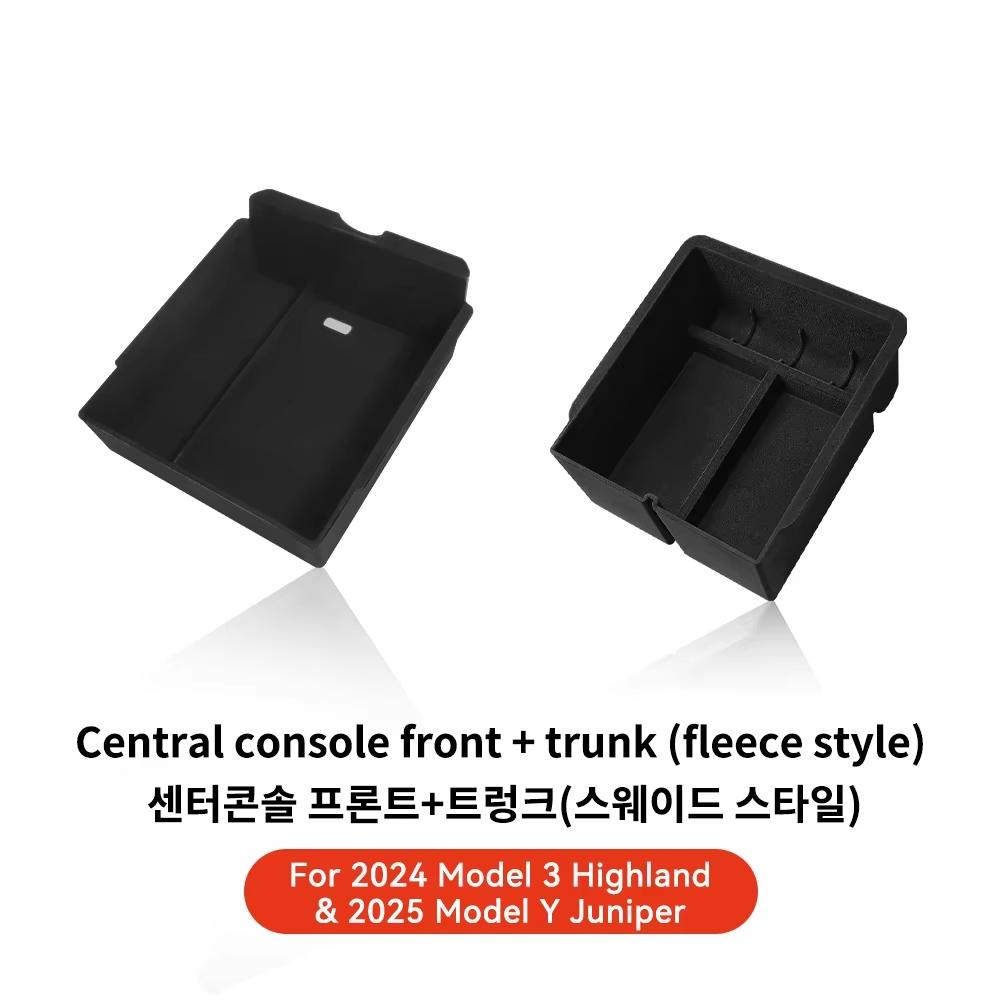 YZ For Tesla New Model Y Juniper 2025 Center Armrest Hidden Storage Box Cup Holder Charger Pad Console Organizer Box Accessories