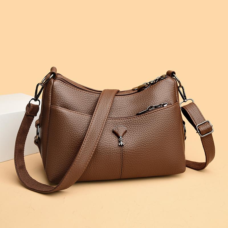 Multi-layer Shoulder Bag Middle-aged Mother Bag PU Messenger Bag