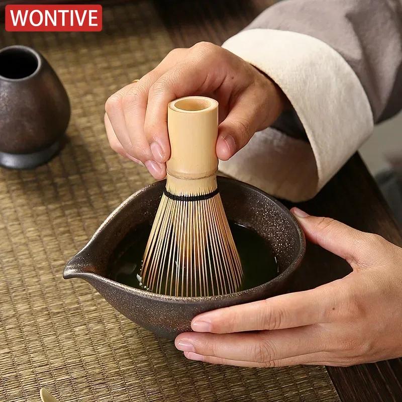 4-5 buc Set de ceai Matcha din ceramică grosolană lucrat manual pentru acasă, Kit suport pentru unelte, Bol, Tel, Linguriță, Cadou, Ceremonie, Accesorii tradiționale japoneze