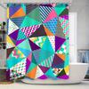 Modern Geometric Shower Curtain with Vibrant Colors Waterproof Fabric Bath Decor for Bathroom Available In Multiple Sizes On Ali