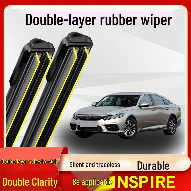 Compatible Inspire Dual Rubber Blade Silent Frameless Wipers for Models 19-22