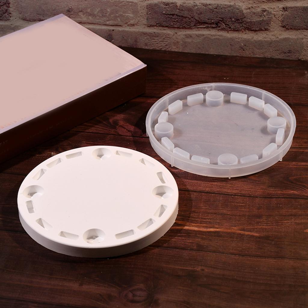 Gypsum Candlestick Silicone Mold Candle Base Mould Hollow out House Candle Holder Mold Ornaments Home Decorations Mould