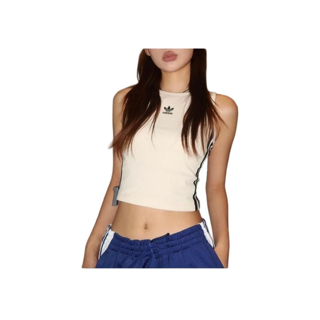Adidas Originals 3-Stripes Padded Tank Top Women Tops Wonder-White JI6861