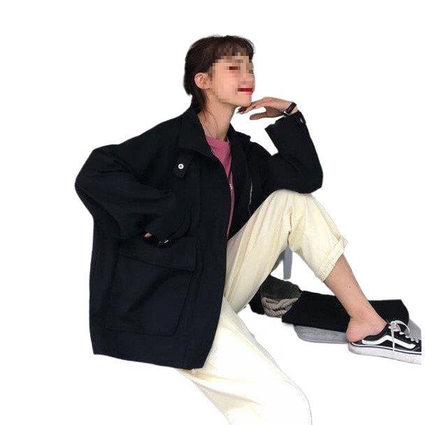 2025 Autumn/Winter Korean Style Loose Short Jacket for Female Students - Harajuku & Hong Kong Style Versatile Windbreaker.
