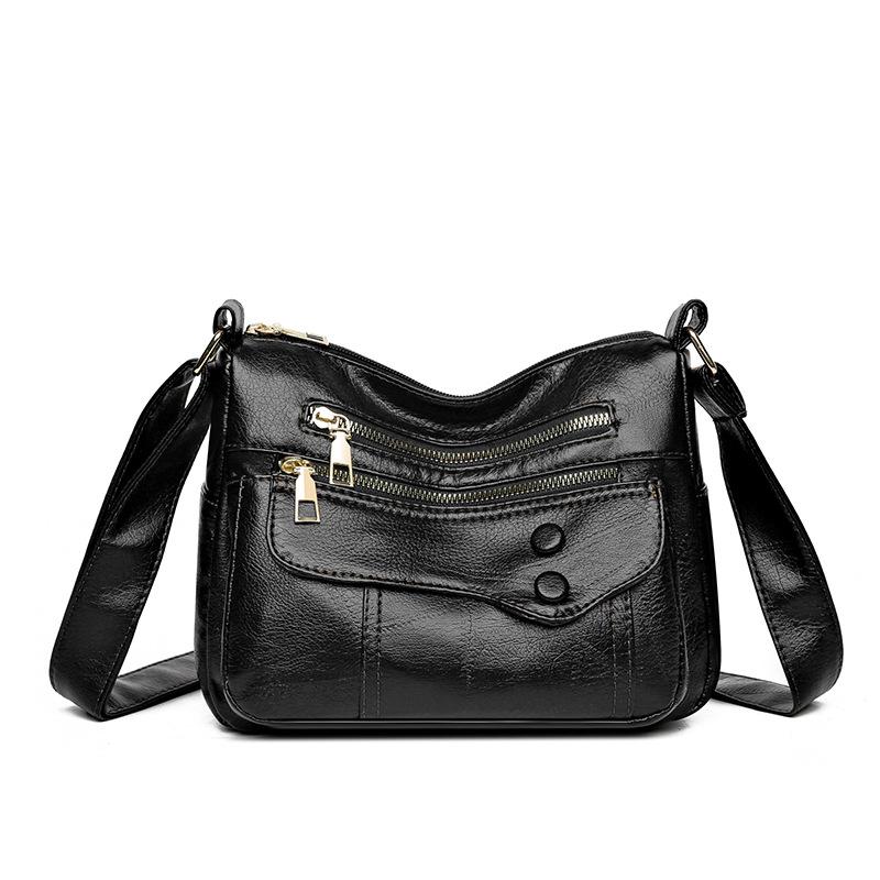 Women's Crossbody Bag Soft Leather Shoulder Bag Large Capacity Middle-aged Women's Bag Mother Bag
