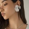 3D Metallic Ginkgo Leaf & Pearl Tassel Earrings