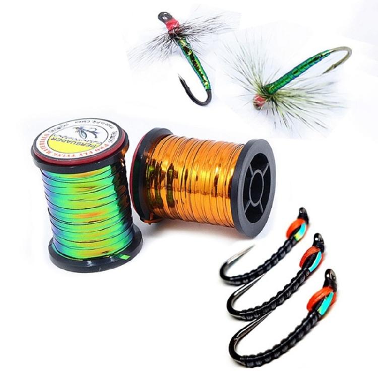 Double Side Color Flat Tinsel Metallic Mylars Fly Tying Materials Fly Tying Flat Peacocks Tinsel Spool Easy To Use