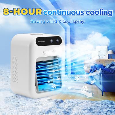USB Charging Air Conditioner Mini Cooling Fan Desktop Air Cooler  Air Humidifier Double Spray Fan Summer Refrigeration Artifact
