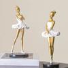 Counterweighted Base Figurine Ballet Dancer Figurine, Ballerina Statue with Stable Round Base, Resin Artistic Dance Sculpture Figurines, Elegant
