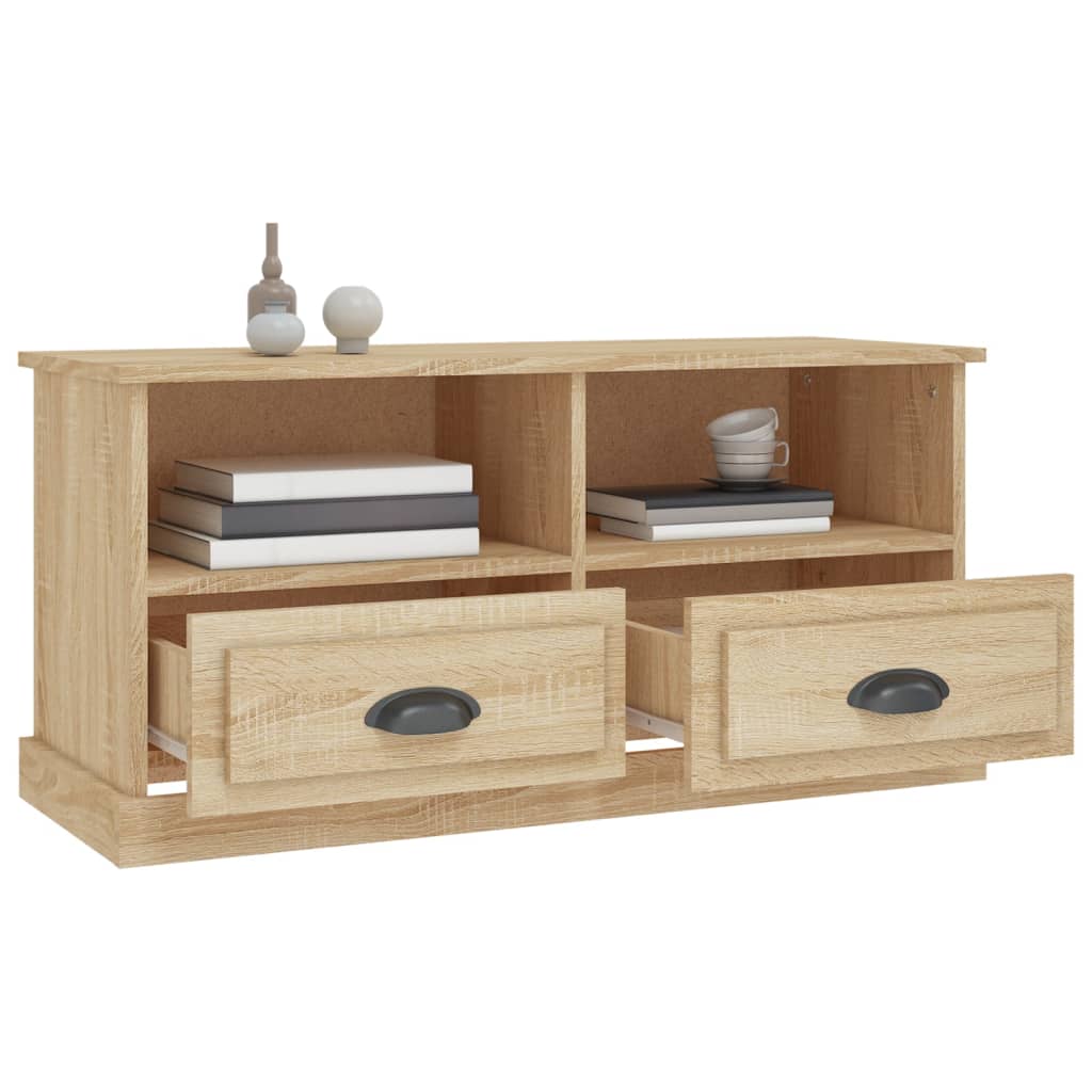 TV Cabinet in Sonoma Oak Finish 93 x 35.5 x 45 cm Particleboard