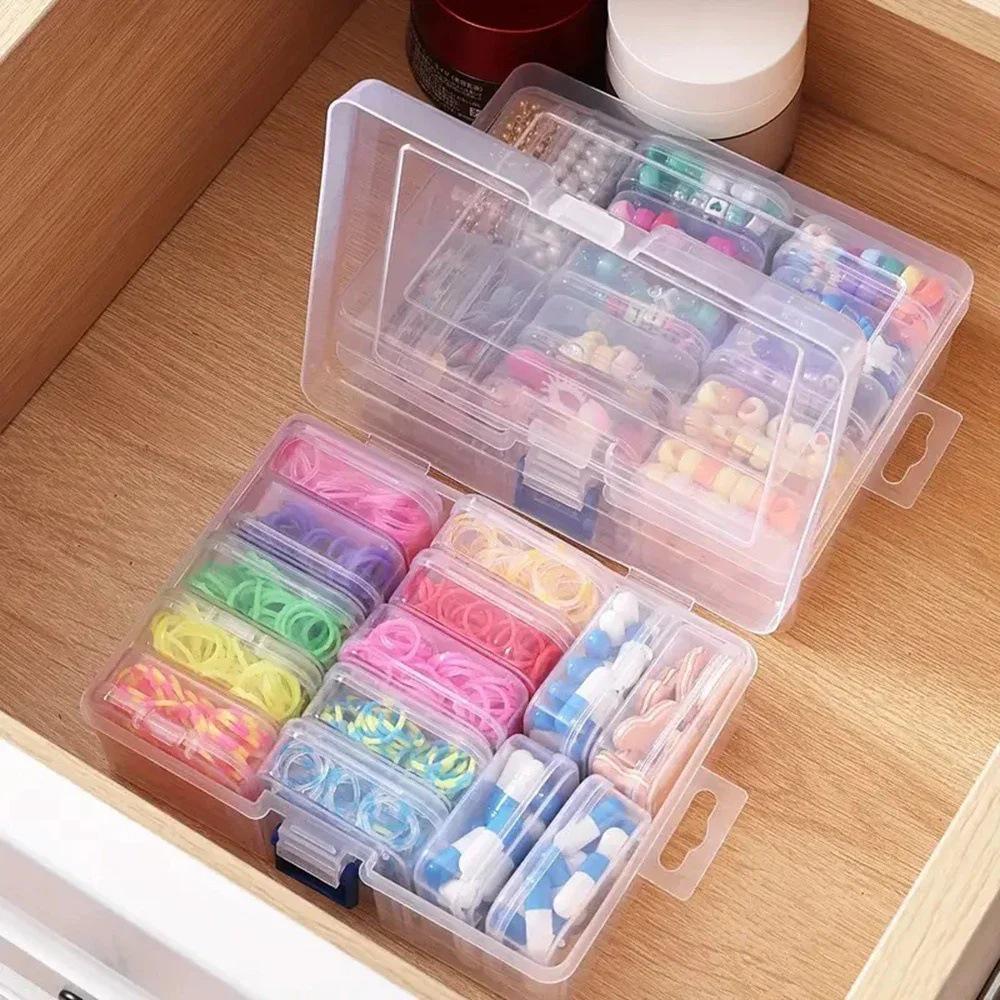 Transparent Multi-Grid Storage Box for DIY, Electronics & Jewelry