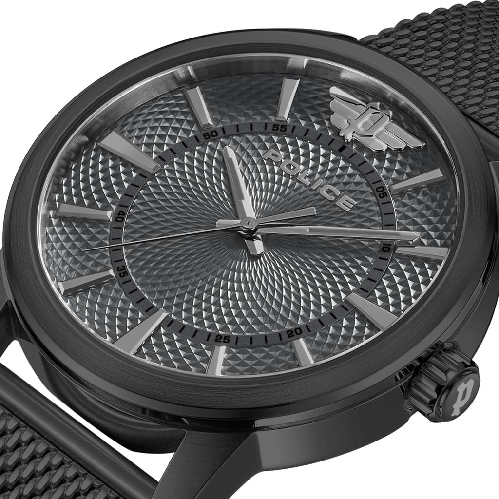 Uhr RAHO Schwarzes Zifferblatt Edelstahlarmband PEWJG0005003 [POLICE][Authentisch] Herren