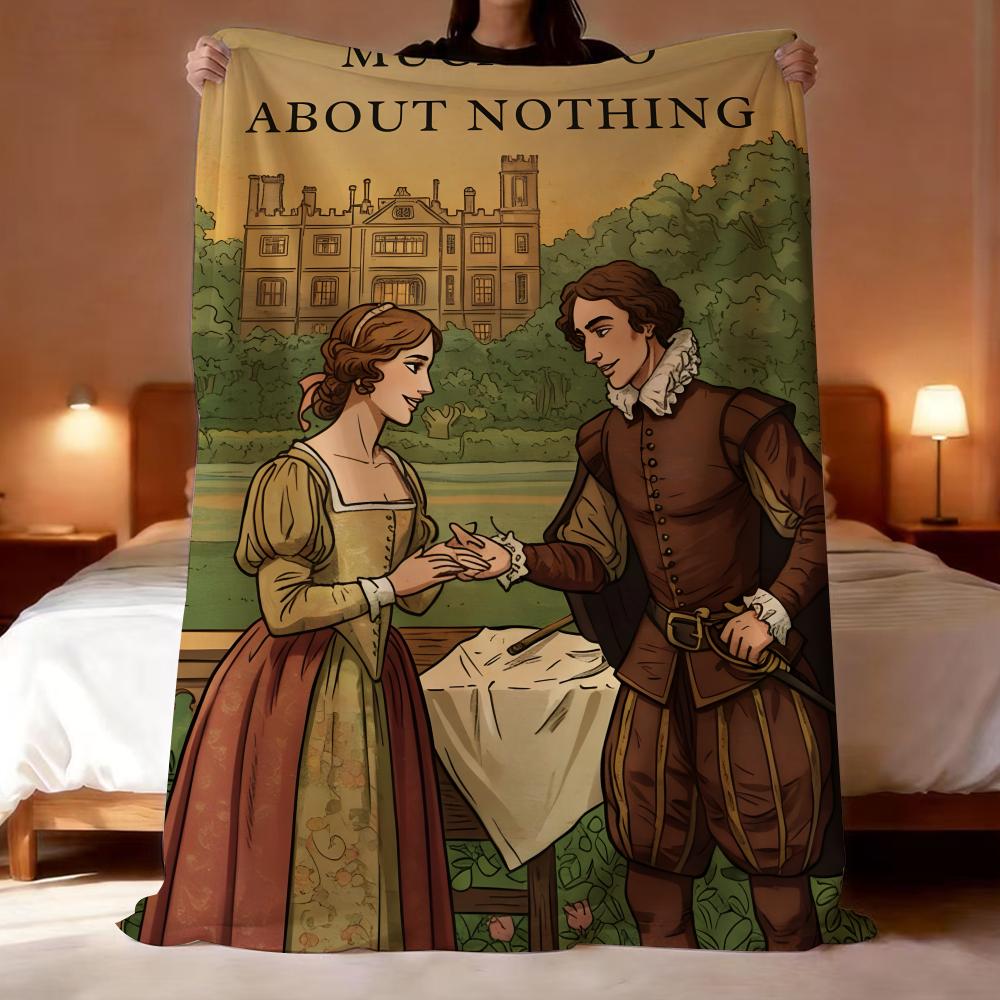 Much Ado About Nothing Throw Lightweight 240g Flannel Blanket Soft Skin-friendly for Summer Cooling 75x90cm