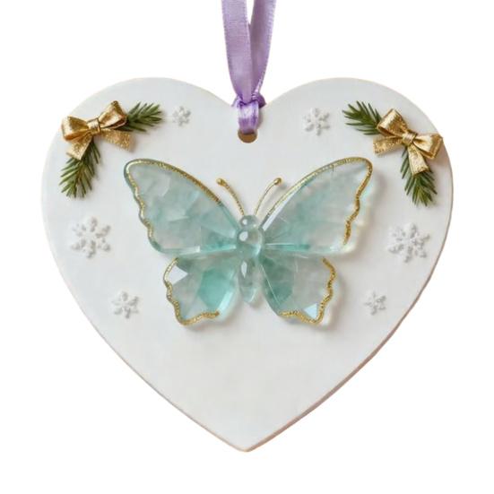 Friendship Butterfly Christmas Ornament Friends Are Angels Hanging Pendant Friendship Keepsake Christmas Tree Decoration Gift for Women Friends