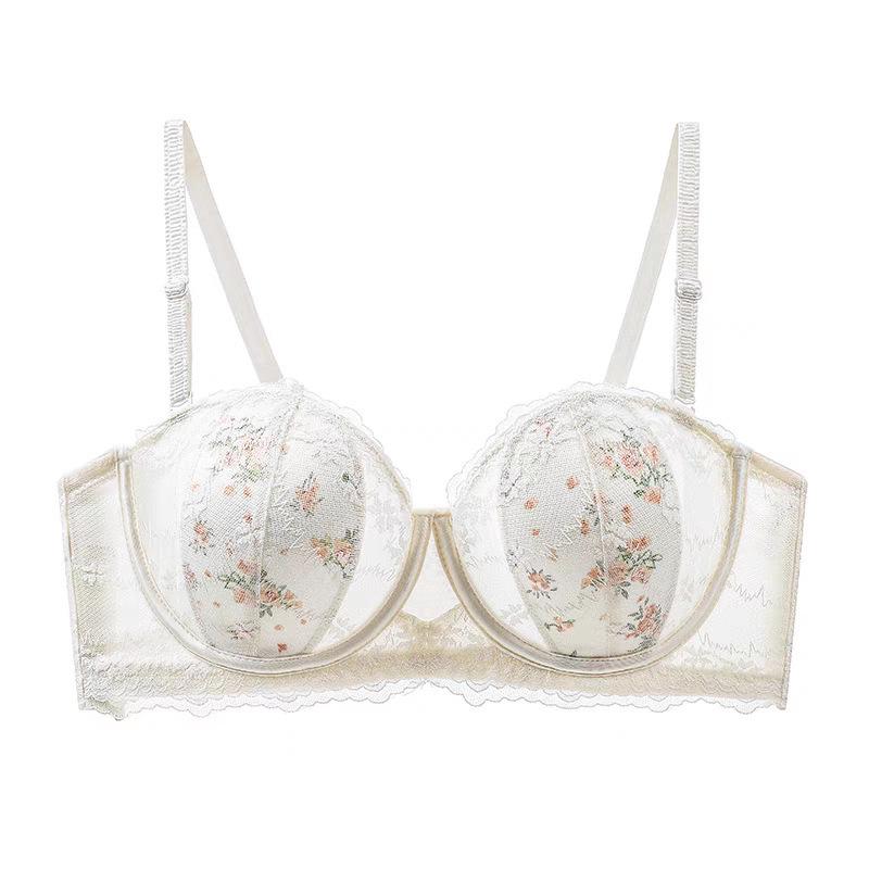 Französische Spitze Ultra-Dünner Trägerloser BH: Hasenohren-Cup, Anti-Hänge-Effekt, Sexy Bandeau-Dessous