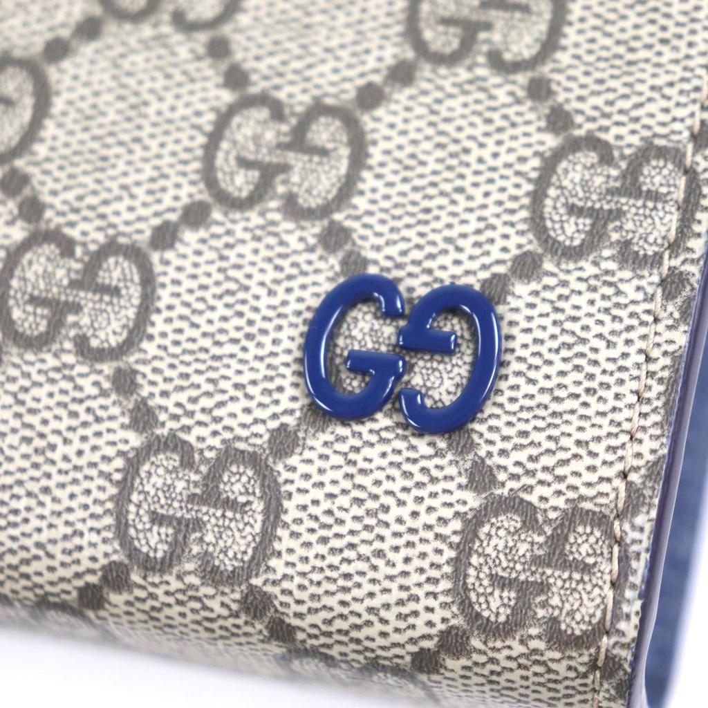 Gucci Clutch Tasche Beige blau GG Supreme Canvas Herren 768255 Gebraucht