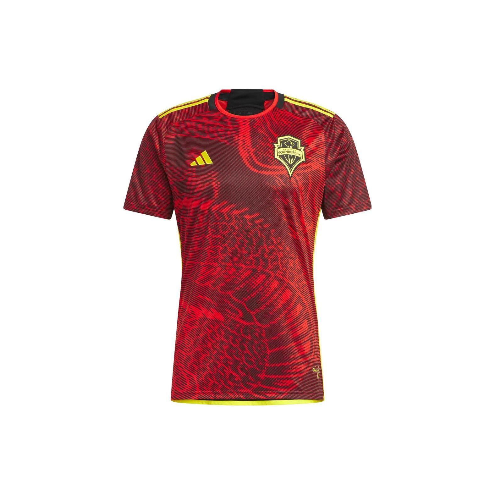 

Adidas Seattle Sounders FC 23-24 Season Away Jersey Full Print Crew Neck Short Sleeve T-Shirt Men T-Shirts Red HI1844 L