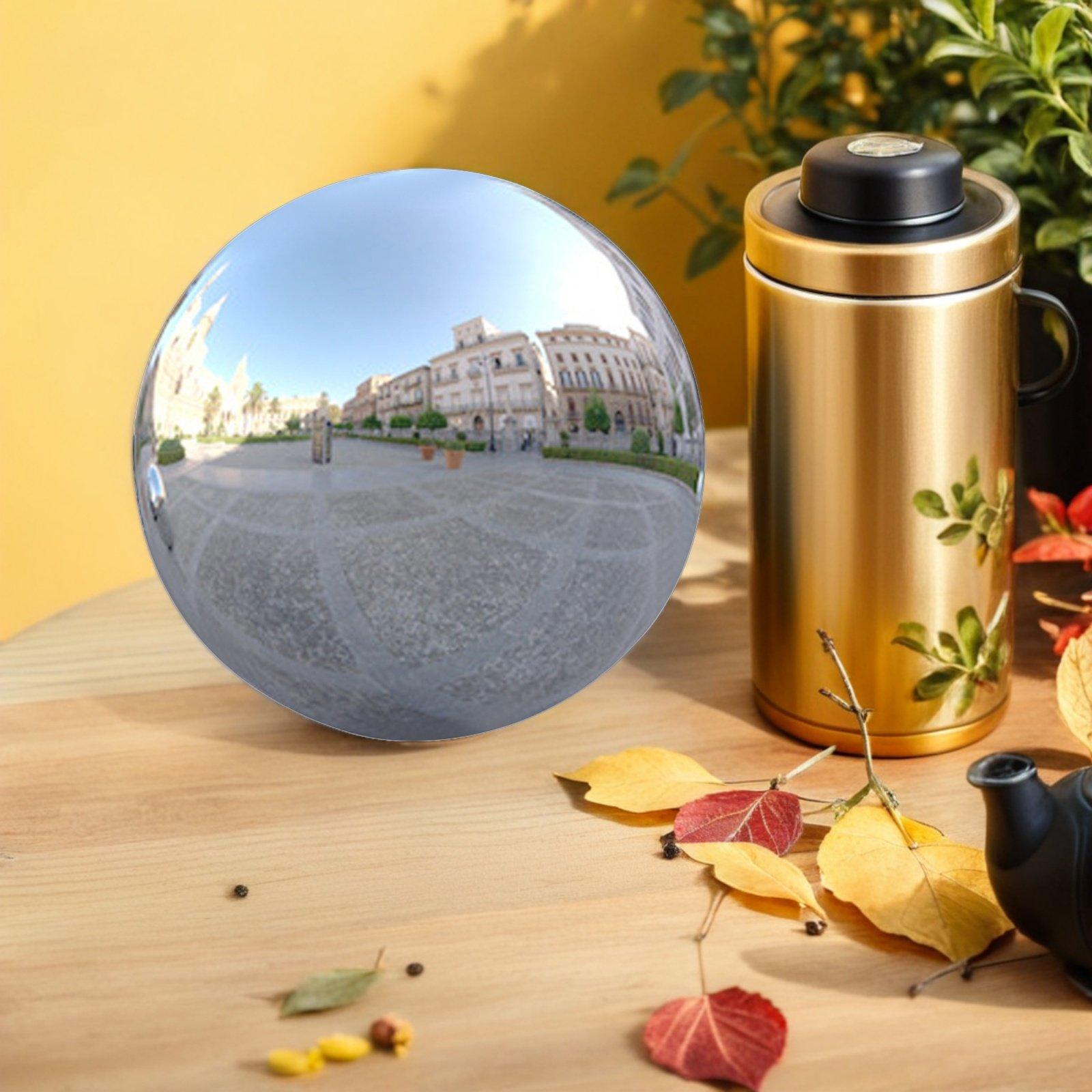 Stainless Steel Reflective Gazing Ball Polished Garden Globe Decorative Sphere for Lawn Yard Garden Ornament Gazing Globe 15X15X15CM