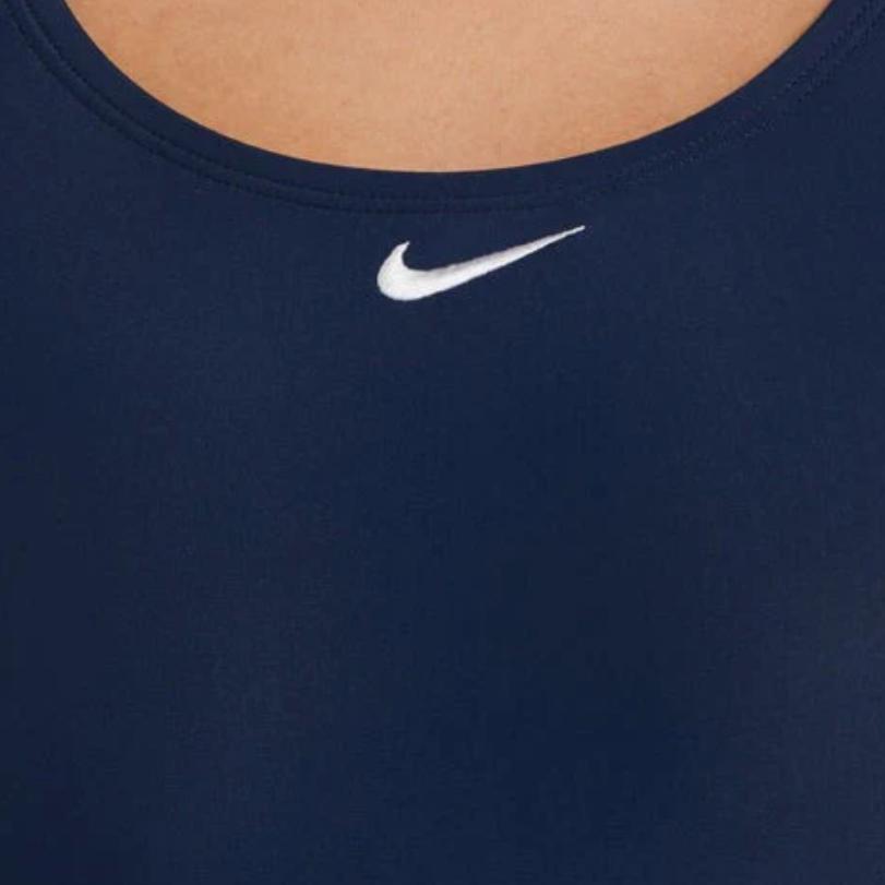Nike Solid Color Casual Sleeveless One-Piece Swimsuit Women swimsuit Navy-Blue NESS8370-440