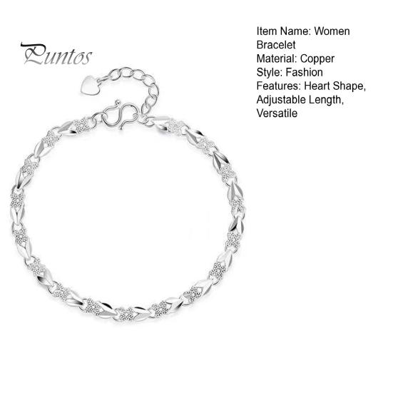 Dámský náramek Čtyřlístek Srdce Nastavitelná délka Hladký povrch Výročí Narozeniny Vánoce Náramek