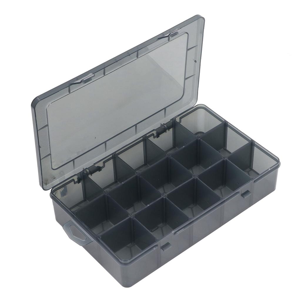 Teilebox PP 15 Fächer Transparent Klassifizierungs-Aufbewahrungsbox mit herausnehmbaren Trennwänden für Ringe Perlen