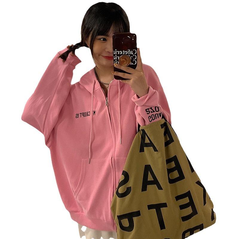 2023 Autumn/Winter American Retro Oversized Hooded Zip-Up Sweatshirt Jacket