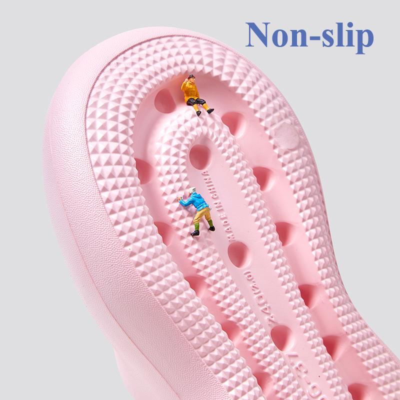 Rimocy Cartoon Smile Plateau-Slipper für Damen 2024 Rutschfeste Weiche Sohle Pantoletten Frau Sommer Leicht Dicke Sohle Zehentrenner