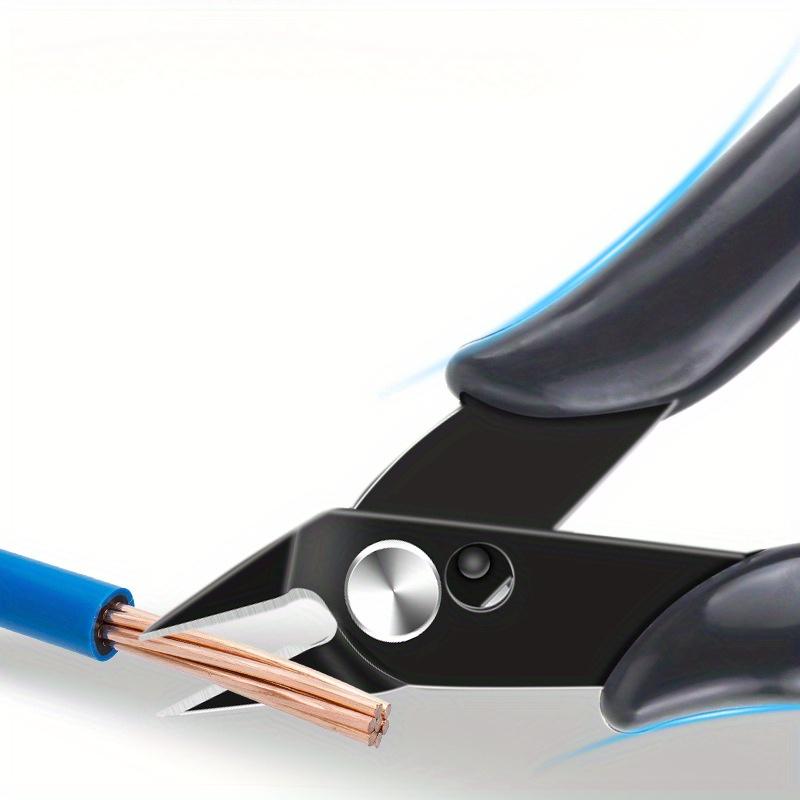 2pcs Precision Flush Cut Nippers - 5" Stainless Steel Wire Cutters with Black Plastic Handles for Jewelry, 3D Printing & Zip Tie Removal