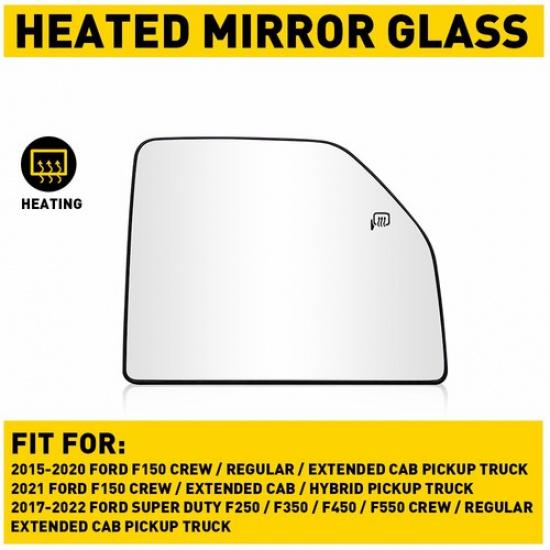 Mirror Upper Glass Passenger Side Heated Right Assembly For 2015- FORD F150