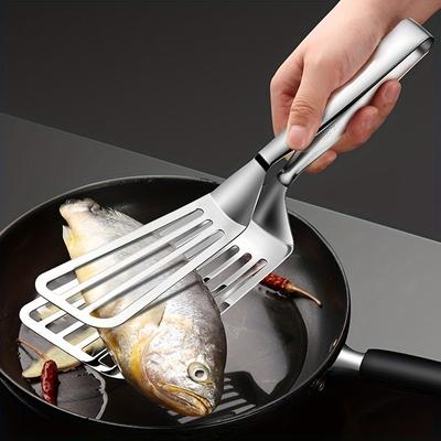 1PC Stainless Steel Hollow Clamp Fish Spatula Clip Steak Spatula for Buffets Bars Parties