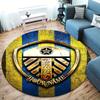 Leeds Crest Custom Name Round Area Rug Carpet Rug For Living Room Bedroom Sofa Playroom Decor Nonslip Floor Mat