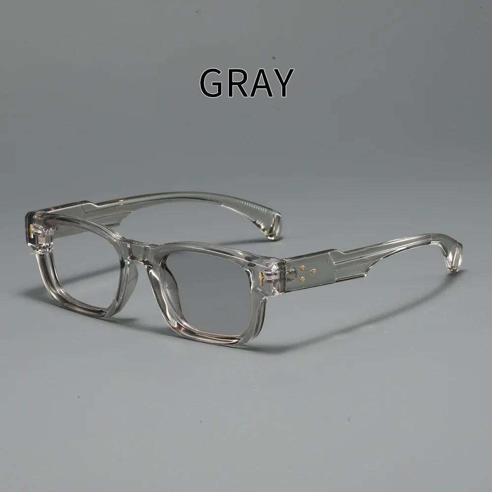 

Новые Модные HD Квадратные Очки для Чтения Фотохромные Мужские Ретро Нейтральные Высококачественные Роскошные Очки с Защитой от Синего Света +4 серый