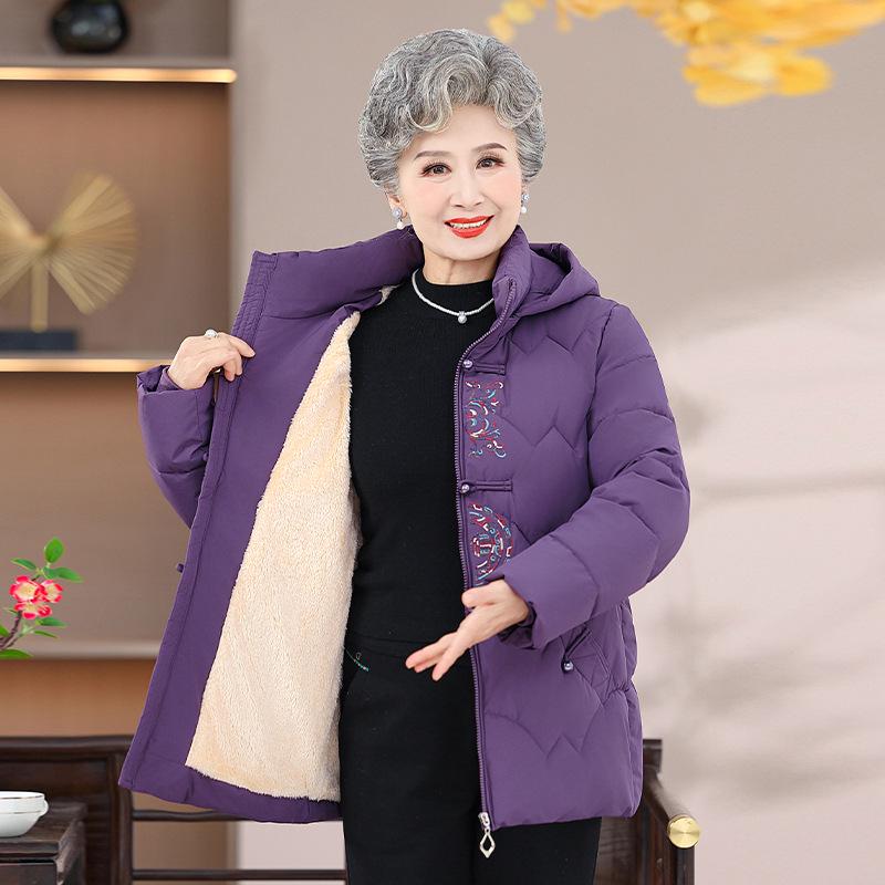 Cozy Chinese-Style Cotton Jacket for Middle-Aged & Elderly Women - Autumn/Winter Edition