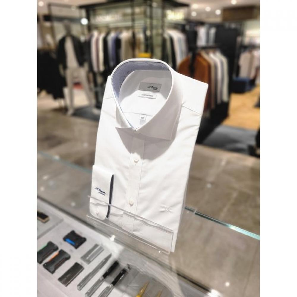 Slim Fit Stretch Basic White Shirt With Long Sleeves  Se6sm22ls926swh 