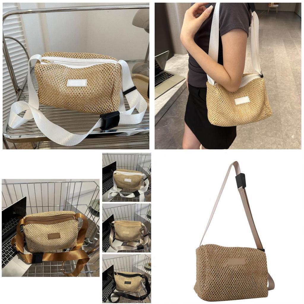 Versatile Medium Sized Woven Handbag Ideal For Daily Outfits And Stylish Vacations